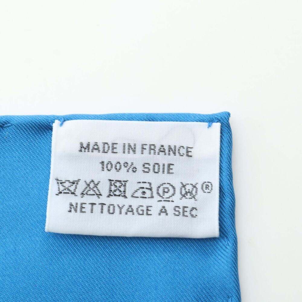 HERMES Blue Silk Scarf - Picture 3 of 5